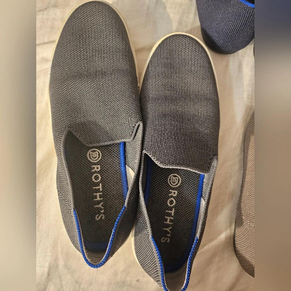 Women's‎ Rothy’s Lot size 8.5, 3 Pairs, Used, Blue, Grey, Mocha